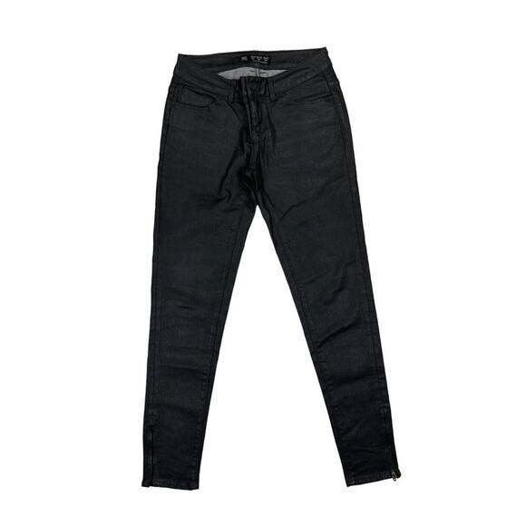 Zara Basic Skinny Ankle Zip Jeans in Black - Picture 1 of 5